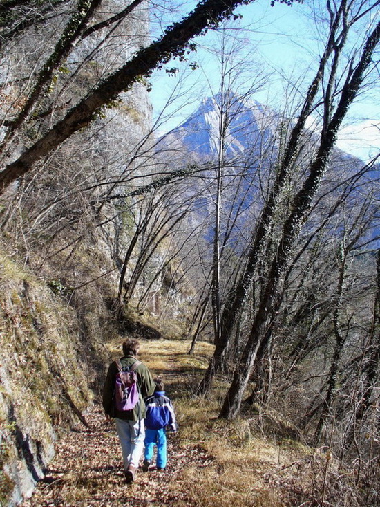 Mulattiera verso l'ingresso dell'opera 1 del gruppo Fontanas