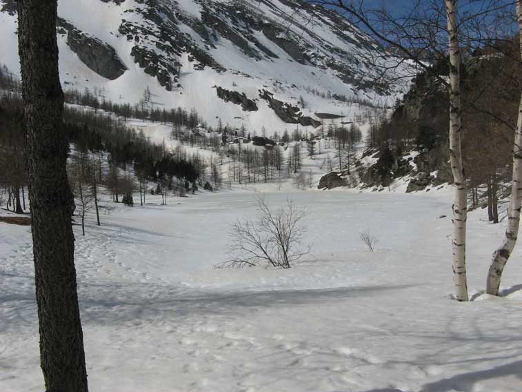 16 marzo 2014-Il lago dell'Arpone completamente ghiacciato