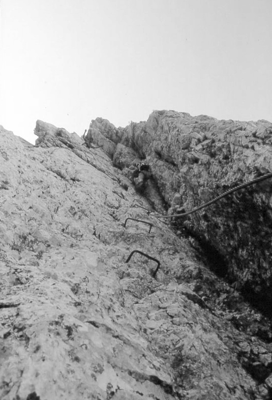 Ultimo tratto verticale prima della fine della ferrata