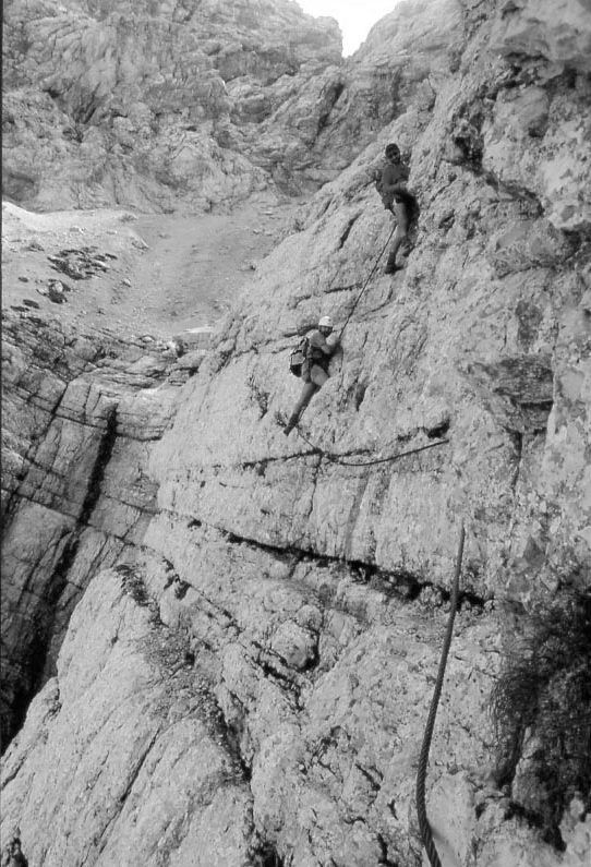 Traverso a circa metà ferrata