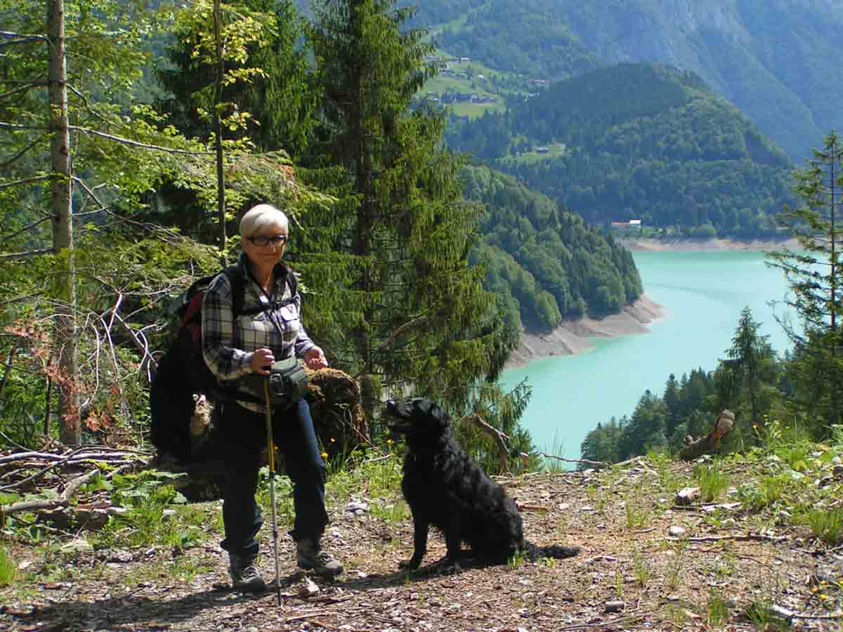 il lago di Sauris e le fedeli accompagniatrici