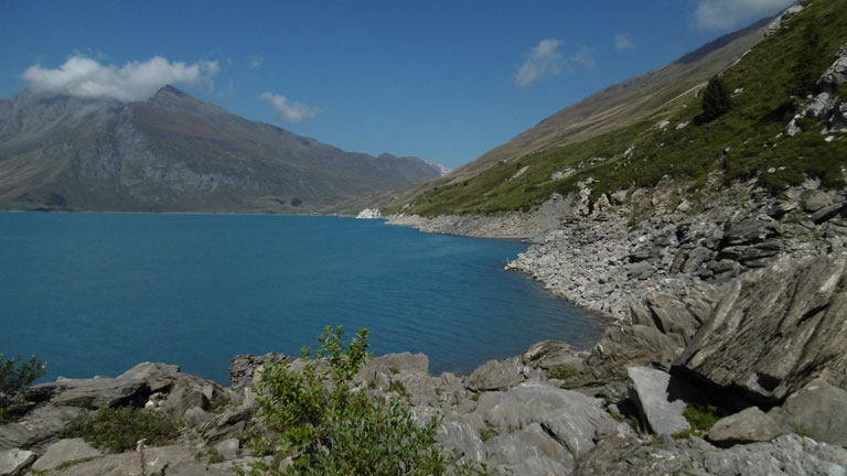 Moncenisio 31 agosto 2015-Il lago e Cima Clayrì con l'immancabile nube