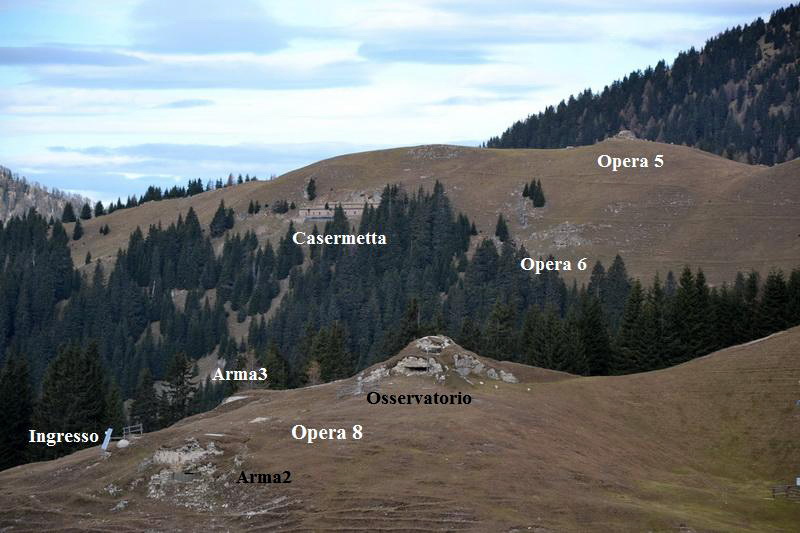 L'opera vista dalle pendici ovest dell'Acomizza