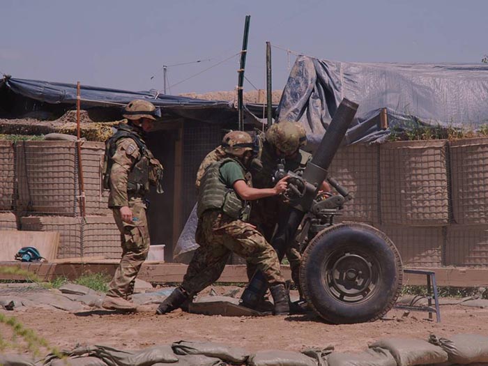 Mortaio italiano in azione a Bala Murghab - Foto ISAF
