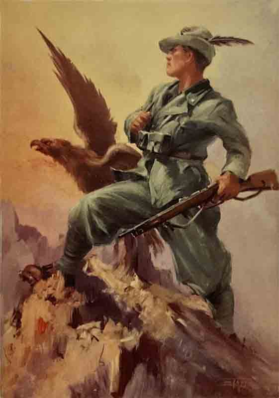 Cartolina degli anni '40 del 6° Reggimento Alpini