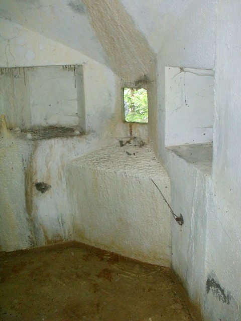 La postazione d'arma più bassa, allagata con almeno 12 cm d'acqua.