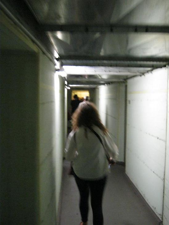 i lunghi corridii che percorrono il bunker