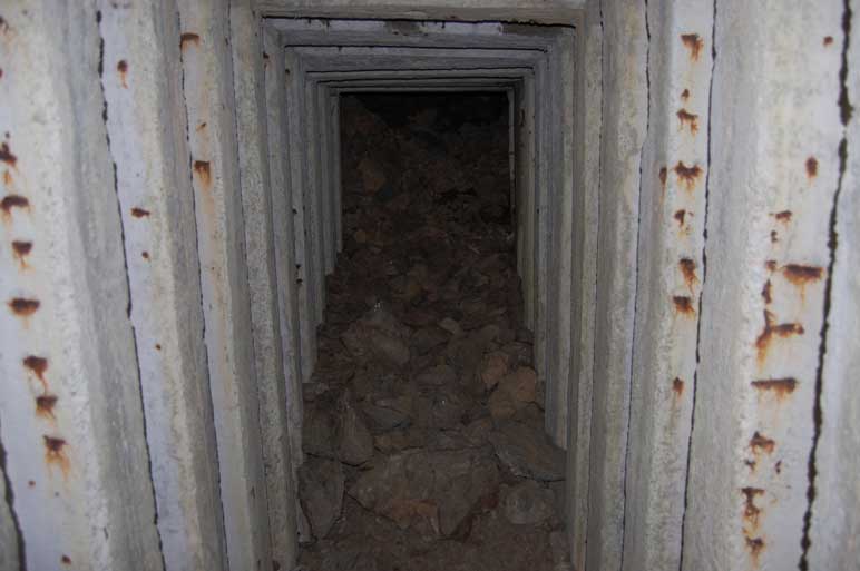 Galleria rivestita con elementi prefabbricati all'avamposto dello Chenaillet