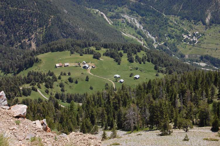 L'alpeggio di Poet-Morand,qui era ubicata una delle due sezioni di mortai da 280 che entrarono in azione contro lo Chaberton