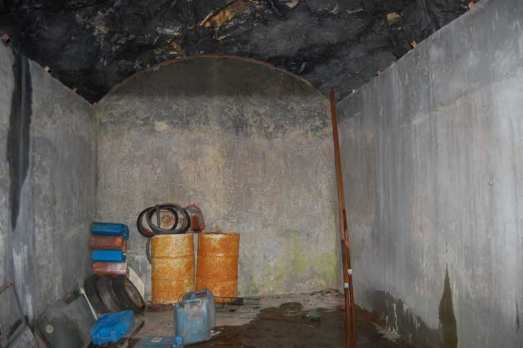 L'interno rivestito della parte in caverna