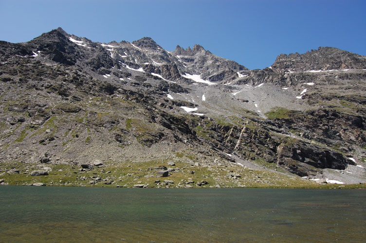 Colle del Piccolo Moncenisio 16 luglio 2012-Il Lago Savine e i Denti d'Ambin