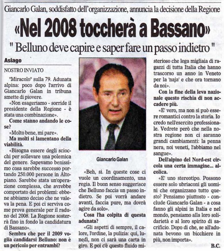 L'intervista a Galan (Gazzettino del 15 maggio 2006)