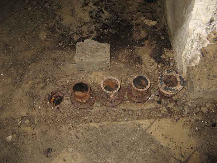 Resti delle tubazioni dell'impianto di ventilazione