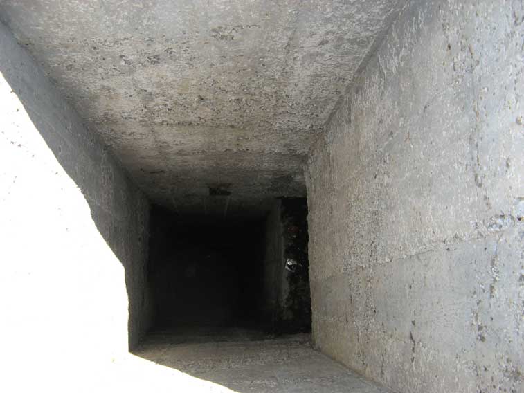 L'interno del pozzo di aerazione