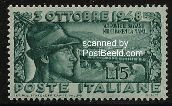 francobollo commemorativo della ricostruzione del ponte e dell'adunata