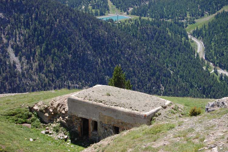 La postazione mortai vista dall'alto,ora si va verso la caserma