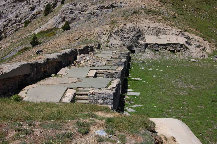 Le postazioni in barbetta della Batteria Principale