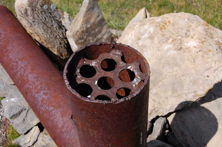 Particolare dell'estremità del tubo di scarico
