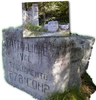 Cippo con il nome Caduti laterale