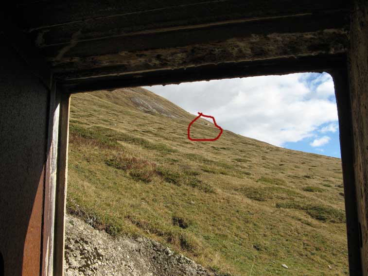 Il Ricovero VII(All'interno del cerchio rosso)visto da Ricovero E