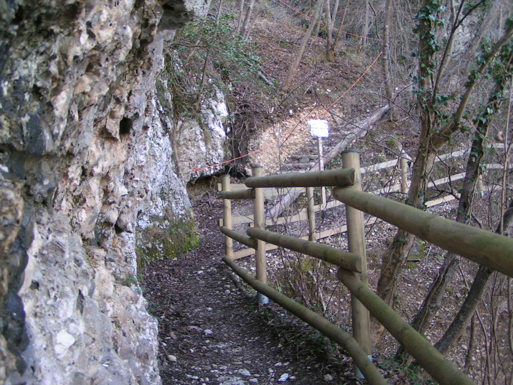 sentierino di accesso , verso l' alto porta alle postazioni sul ciglio del colle