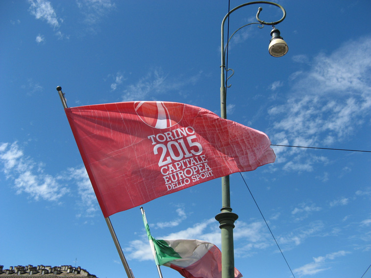 28 aprile 2015 Torino-La Bandiera di Torino Capitale Europea dello Sport