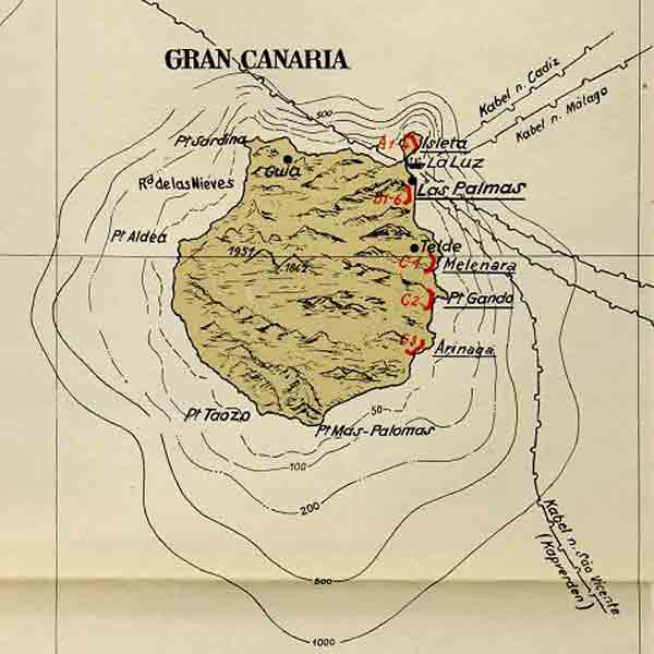 le numerose postazioni dell' isola