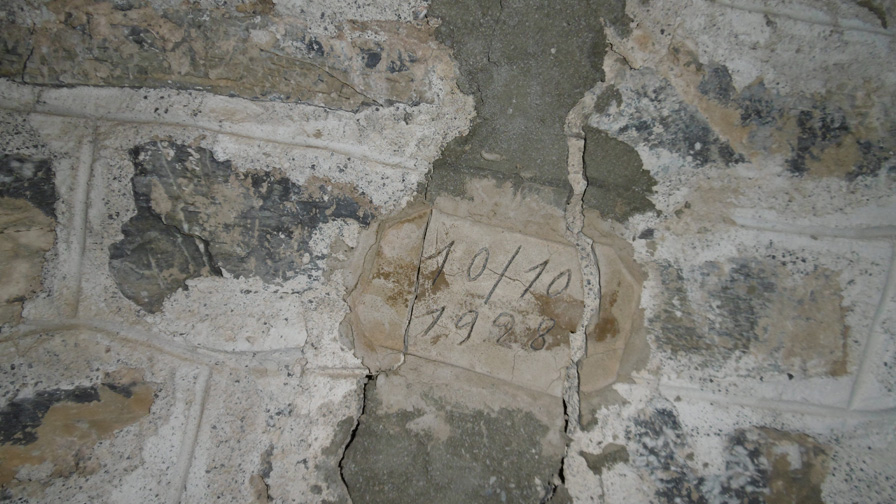 Scritta rinvenuta sulla parete di un corridoio all'interno del Forte Francese dell'Infernet.