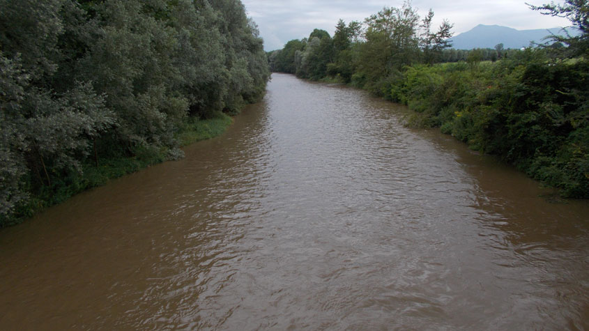 22 luglio 2016 Parco La Mandria Ingresso Ponte Verde-Il torrente Ceronda dopo la recente pioggia