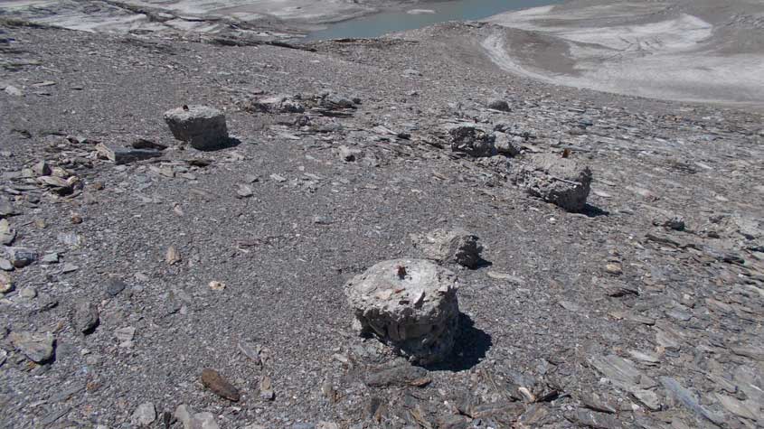 Moncenisio-Basamenti per reticolati in fondo al lago