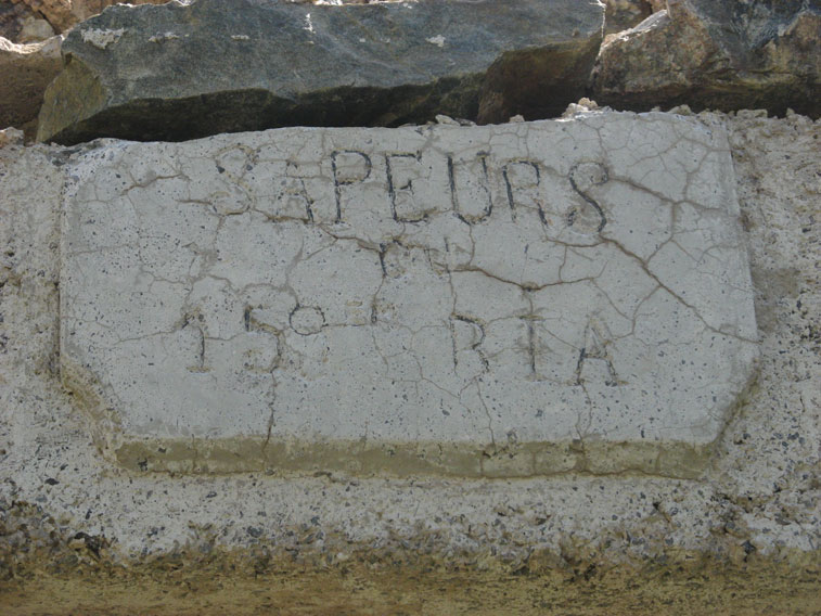 Particolare della scritta