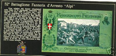 Cartolina 52 btg. f.arr. &amp;quot;Alpi&amp;quot;