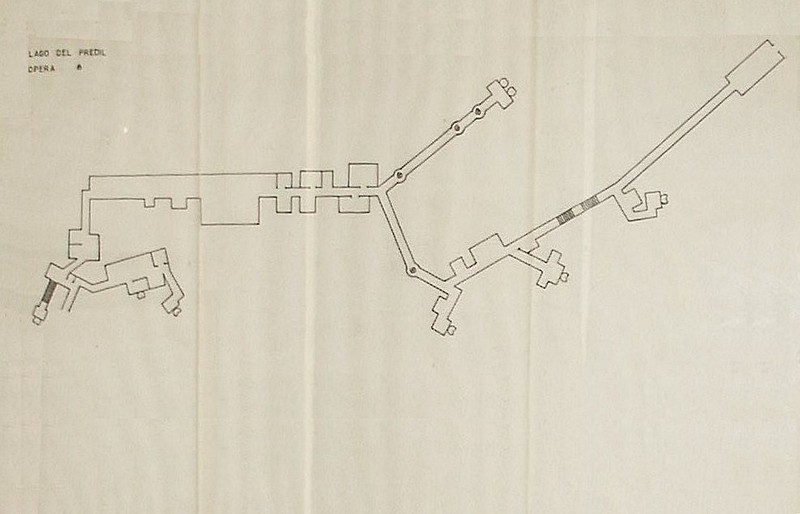 La pianta dell'opera No. 8 del Lago del Predil, tratta da Museo Militare di Predil