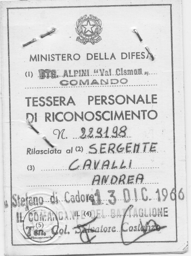il tesserino della vecchia