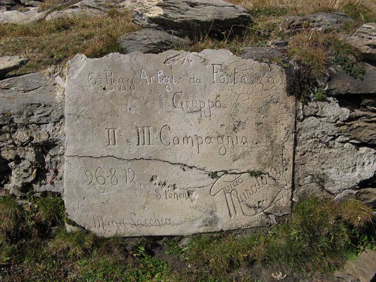 L'incisione perfettamente conservata da&lt;l 1912 al Moncenisio
