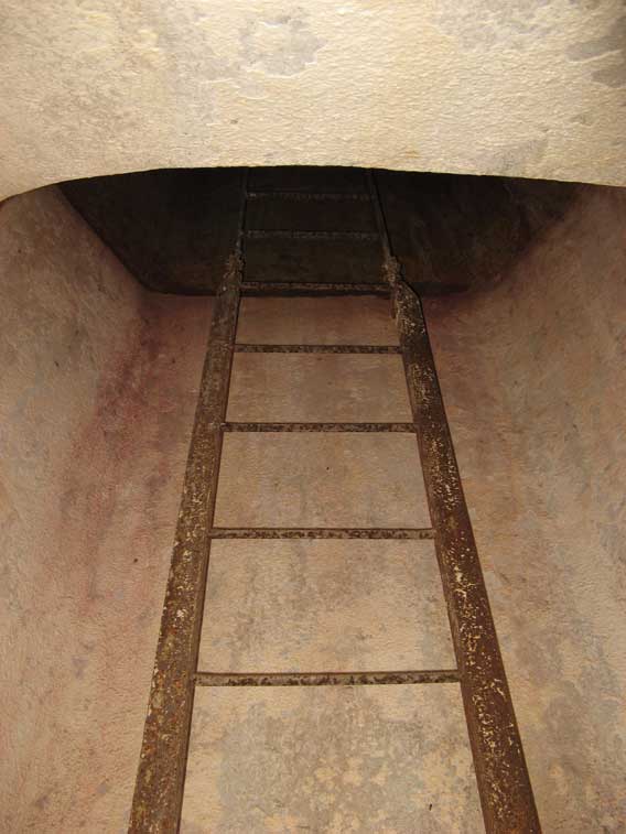 Scala a pioli metallica verso la postazione