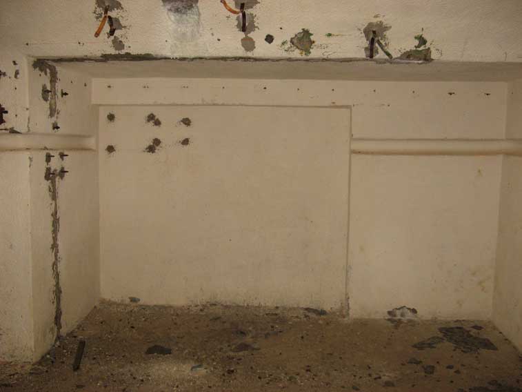 Il vano dell'impianto di ventilazione con le tracce delle varie apparecchiature