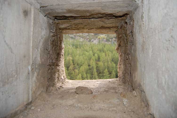 L'interno del condotto puntato verso l'invisibile Postazione 78