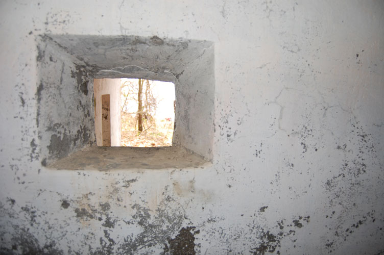 L'apertura per l'arma del cunicolo armato vista dall'interno