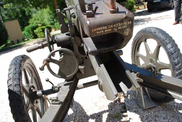 Dettaglio del 47/32 mod.39 conservato al Museo Nazionale Storico degli Alpini