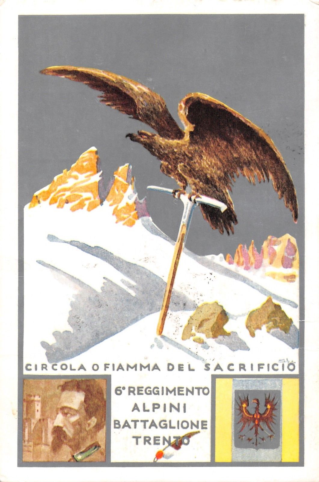 Cartolina del btg. Trento - Circa 1930 bgt trento f