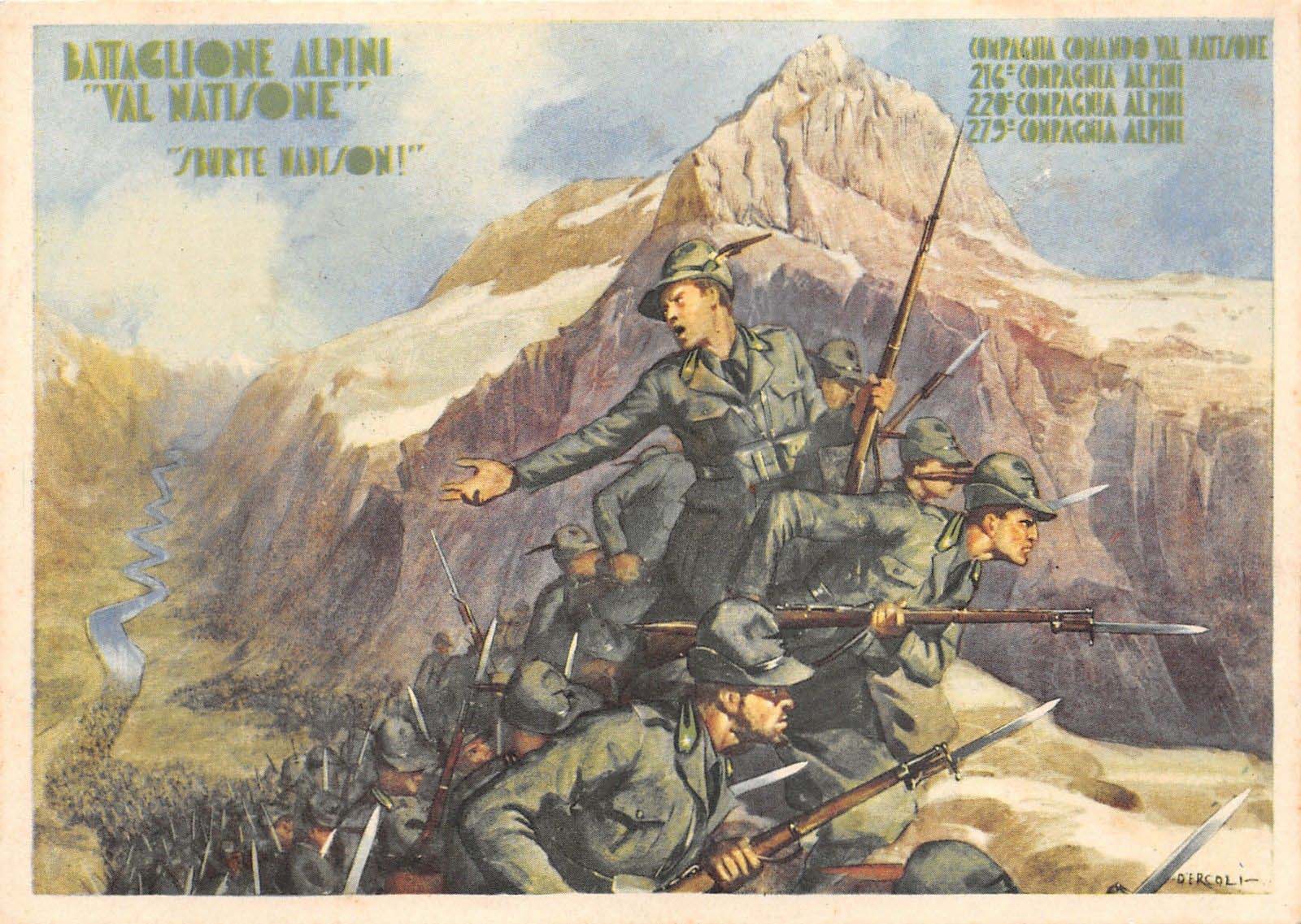 Cartolina del btg. Val Natisone - 1940 circa - Produzione Boeri valnatisone
