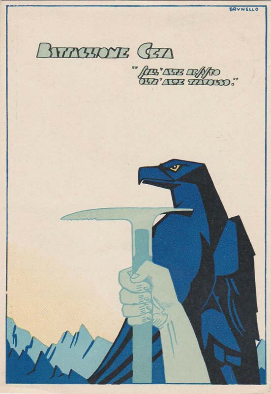 Cartolina del Battaglione Ceva di epoca fascista ceva