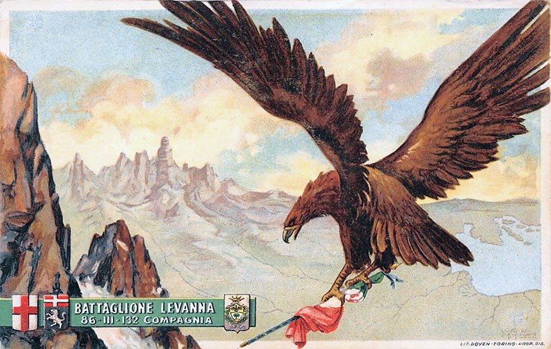 Cartolina del battaglione edita in periodo bellico